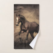 Schönes, braunes Pferdekissen Badhandtuch Set (Handtuch)