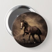 Schönes, braunes Pferdekissen Button (Vorne & Hinten)