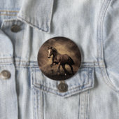 Schönes, braunes Pferdekissen Button (Beispiel)