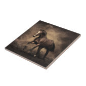 Schönes, braunes Pferdekissen Fliese (Seite)