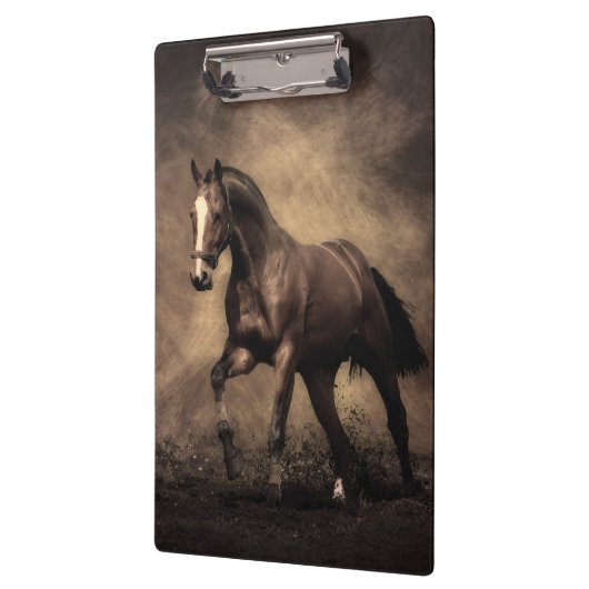 Schönes, braunes Pferdekissen Klemmbrett (Links)