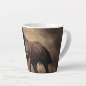 Schönes, braunes Pferdekissen Milchtasse (Rechte Ecke)