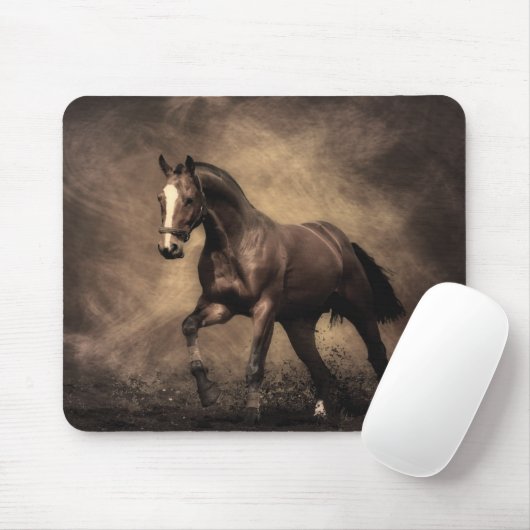 Schönes, braunes Pferdekissen Mousepad (Mit Mouse)