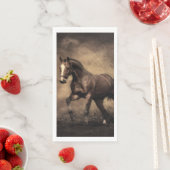 Schönes, braunes Pferdekissen Serviette (Beispiel)