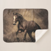 Schönes, braunes Pferdekissen Sherpadecke (Vorderseite (Horizontal))