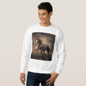 Schönes, braunes Pferdekissen Sweatshirt (Vorne ganz)