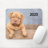 Schönes braunes Welpe 2025 Dog Calendar Mousepad (Mit Mouse)