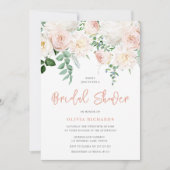 Schönes Brautparty aus Weiß und Weiß Einladung (Vorderseite)