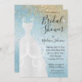 Schönes Brautparty - Baby Blue Einladung (Vorne/Hinten)