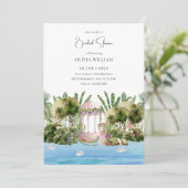 Schönes Brautparty des Dschungels Einladung (Stehend Vorderseite)