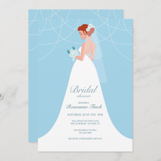 Schönes Brautparty Einladung (Vorne/Hinten)