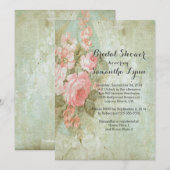 Schönes Brautparty für Vintage Rose Einladung (Vorne/Hinten)