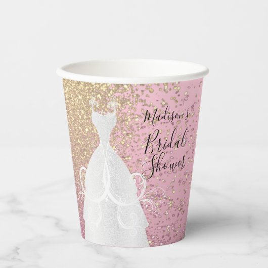 Schönes Brautparty - Hübsch rosa Pappbecher (Vorderseite)
