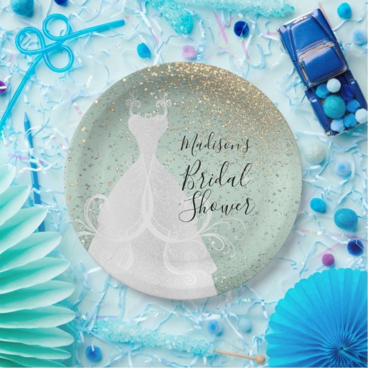 Schönes Brautparty - Minzgrün Pappteller (Party)