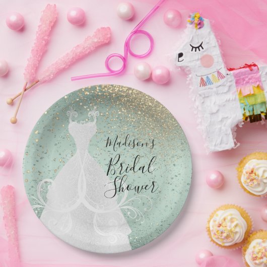 Schönes Brautparty - Minzgrün Pappteller (Party)