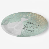 Schönes Brautparty - Minzgrün Pappteller (Schrägansicht)