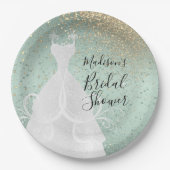 Schönes Brautparty - Minzgrün Pappteller (Vorderseite)