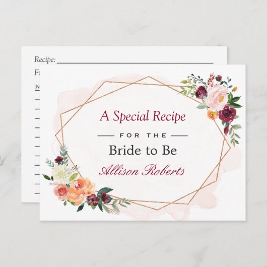 Schönes Brautparty mit Blumenrahmen Postkarte (Vorne/Hinten)