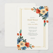 Schönes Brautparty mit Blumenwasser Einladung (Vorne/Hinten)