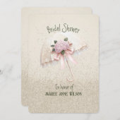 Schönes Brautparty mit Creme und Rosa Einladung (Vorne/Hinten)