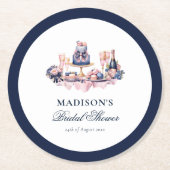 Schönes Brautparty Personalisiert Runder Pappuntersetzer (Vorderseite)