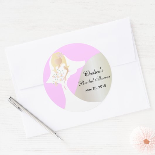 Schönes Brautparty Runder Aufkleber (Umschlag)