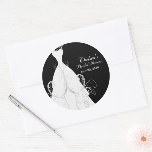 Schönes Brautparty Runder Aufkleber (Umschlag)