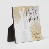 Schönes Brautparty - Weiß und Gold Fotoplatte (Vorderseite)