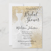 Schönes Brautparty - White & Gold Glitzer Einladung (Vorderseite)