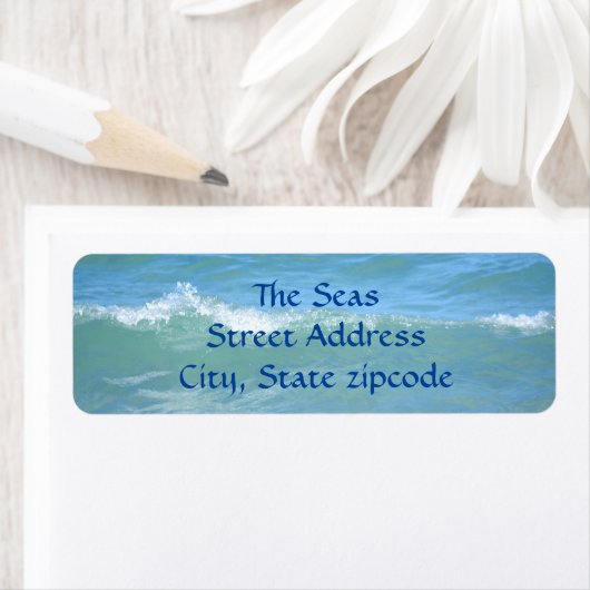 Schönes Breaking Wave Aqua Blue Address Labels (Insitu)