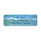 Schönes Breaking Wave Aqua Blue Address Labels (Vorne)