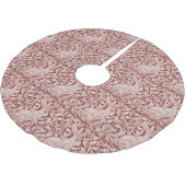 Schönes Brick Red White Rabbit Blumenrock Polyester Weihnachtsbaumdecke (Schrägansicht)