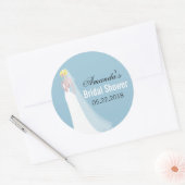Schönes Bride Blonde Personalisiertes Brautparty Runder Aufkleber (Umschlag)