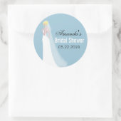 Schönes Bride Blonde Personalisiertes Brautparty Runder Aufkleber (Tasche)