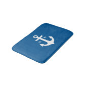 Schönes Bright Blue Anchor Monogram Badematte (Schrägansicht)