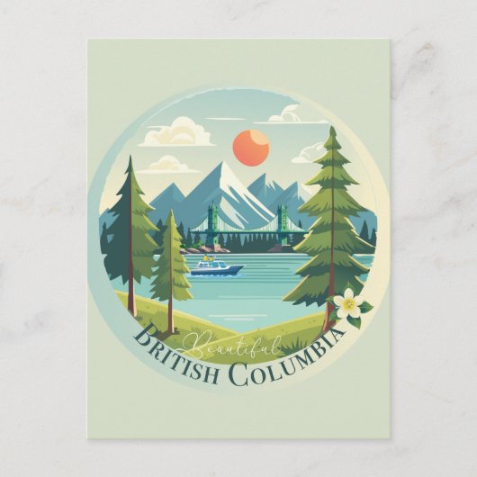 Schönes British Columbia Postkarte (Vorderseite)