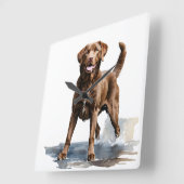SCHÖNES BROWN CHESAPEAKE BAY RETRIEVDOG QUADRATISCHE WANDUHR (Winkel)