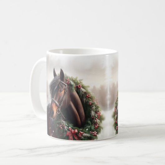 Schönes Brown Horse Reittier Liebe Kaffeetasse (Vorderseite Links)