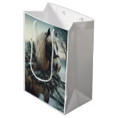 Schönes Brown Horse Reittier Liebe Mittlere Geschenktüte (Vorderseite Schrägansicht)