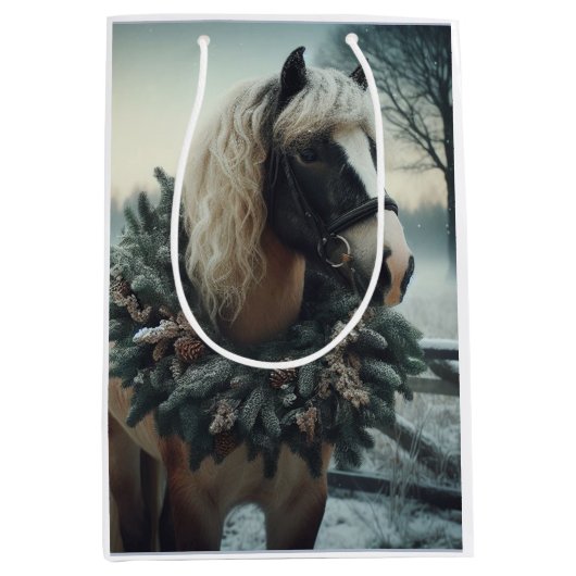 Schönes Brown Horse Reittier Liebe Mittlere Geschenktüte (Vorderseite)