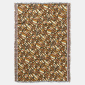 Schönes Brown Leaf Fringed Throw Blanket Decke (Vorderseite Vertikal)
