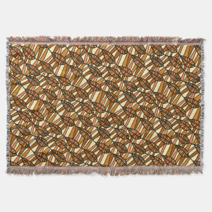 Schönes Brown Leaf Fringed Throw Blanket Decke