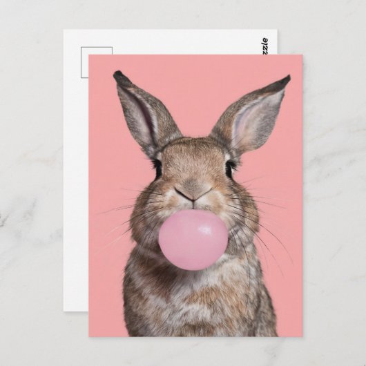 Schönes Brown Rabbit Kauen Bubble Gum Postkarte (Vorne/Hinten)