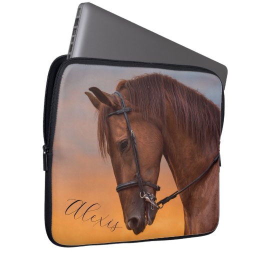 Schönes Brown Thoroughbred Pferd Laptopschutzhülle (Vorne Rechts)