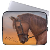 Schönes Brown Thoroughbred Pferd Laptopschutzhülle (Vorderseite)
