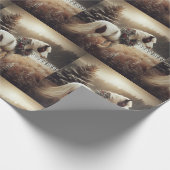 Schönes Brown White Horse Reittier Liebe Geschenkpapier (Ecke)