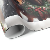 Schönes Brown White Horse Reittier Liebe Geschenkpapier (Rolleneckpunkt)