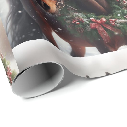 Schönes Brown White Horse Reittier Liebe Geschenkpapier (Rolleneckpunkt)