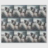 Schönes Brown White Horse Reittier Liebe Geschenkpapier (Flach)