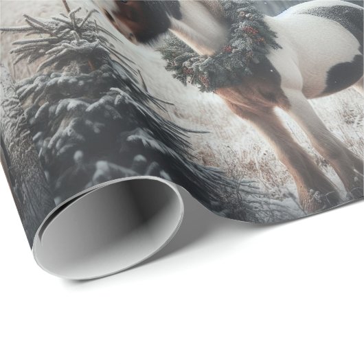 Schönes Brown White Horse Reittier Liebe Geschenkpapier (Rolleneckpunkt)